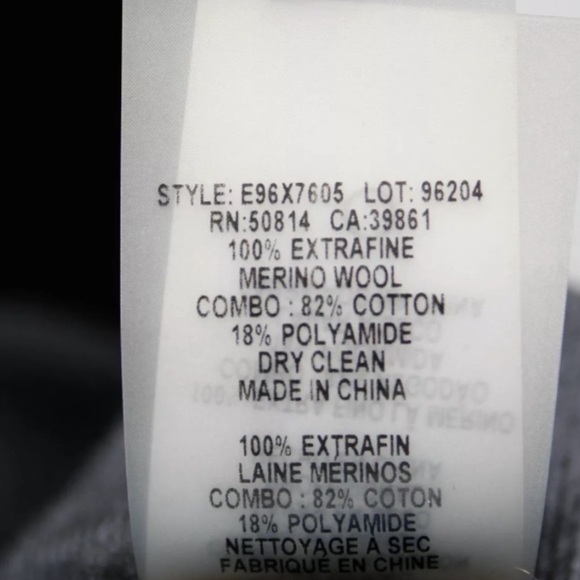 Elie Tahari Caroline Short Sleeve Wool Sweater Dress Charcoal‎ Black - Picture 5 of 8